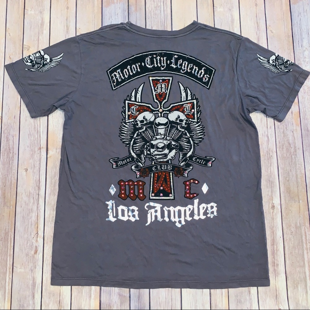 Motor City Legends Los Angeles cross grey tshirt L